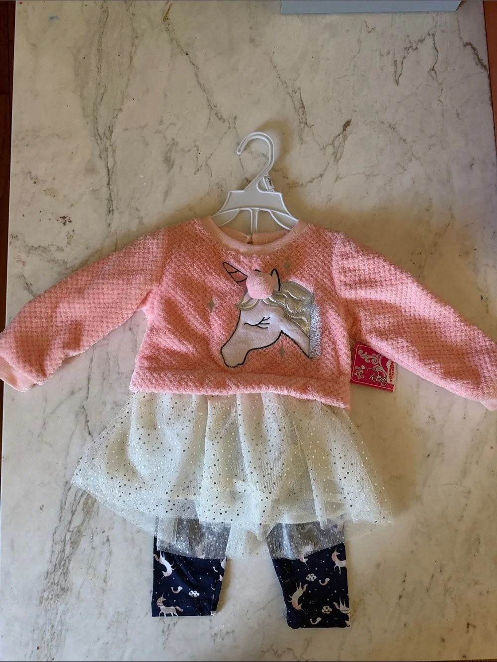 Pink Unicorn Sweater Dress with Sparkle Tulle